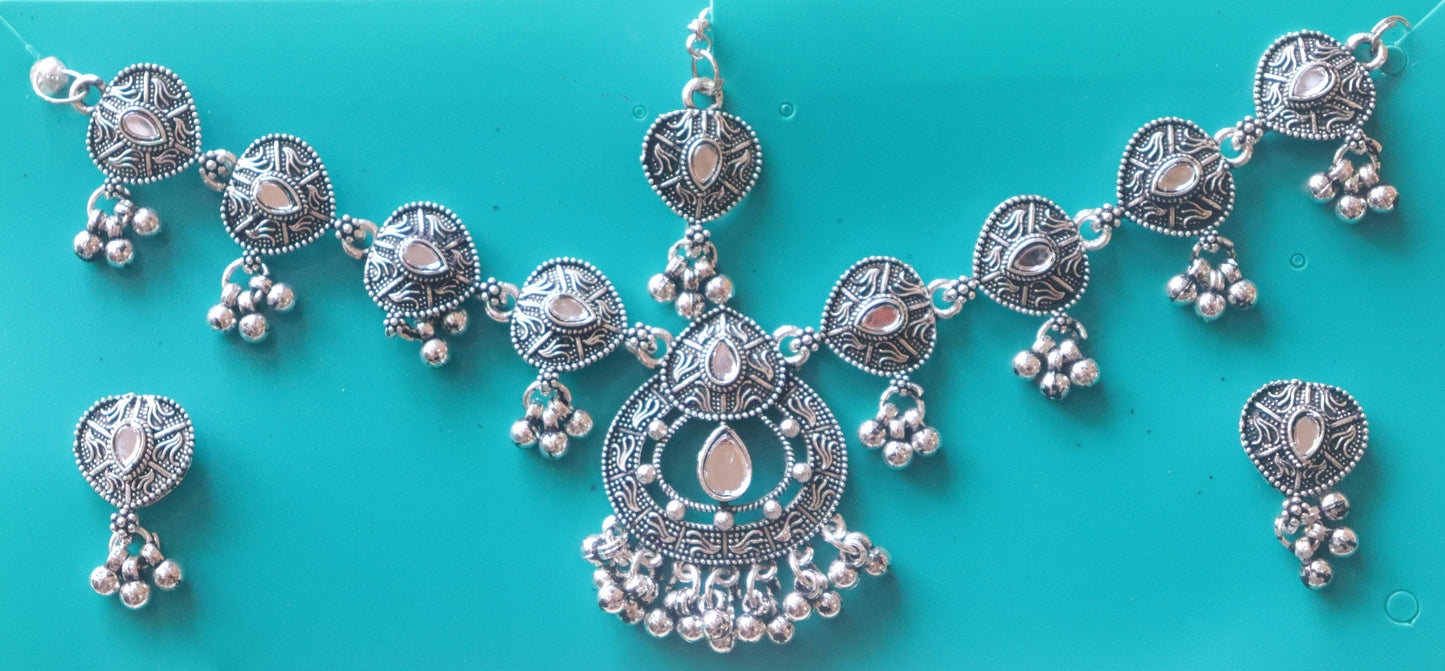 Antique look Oxidised exquisite Necklace and Earrings