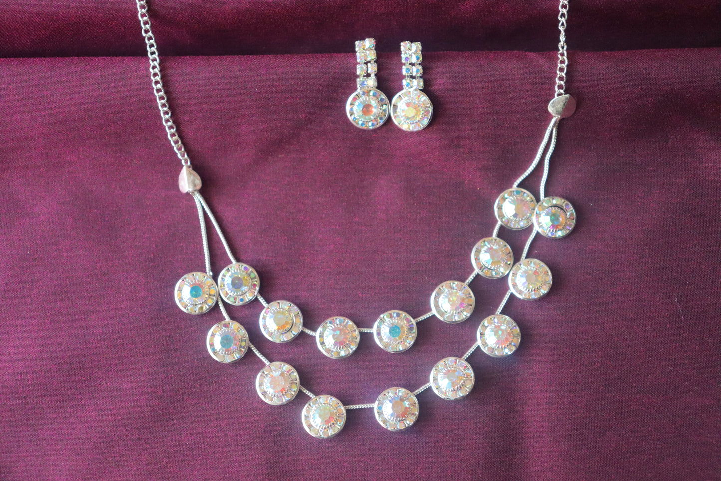 Double Layered Button Necklace | Rose Gold