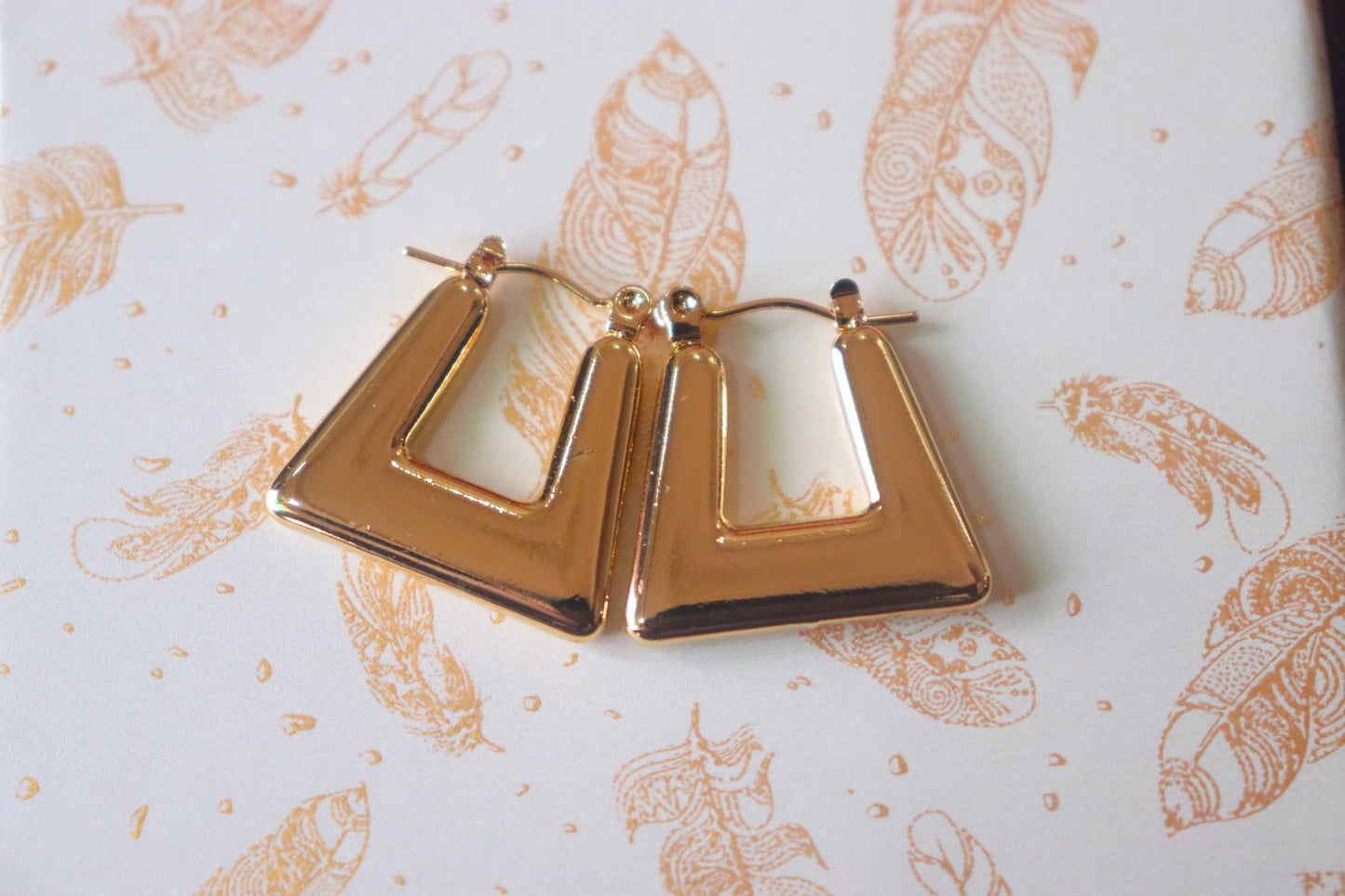 Anti Tarnish U Shaped Golden Earrings